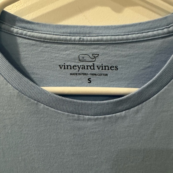 Light Blue Patriotic Vineyard Vines Small Long Sleeve Tee - Picture 3 of 5